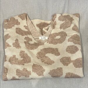 BUNDLE ** LA MIEL Women's V-Neck Cream and Tan Sweater, CREAM sweater vest